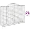 vidaXL Kaarevat kivikorit 5 kpl 200x50x140/160 cm galvanoitu rauta