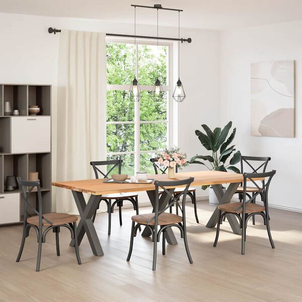 vidaXL Ruokap&ouml;yd&auml;n jalat X-muotoiset 3 kpl antrasiitti 80x(72-73) cm ter&auml;s