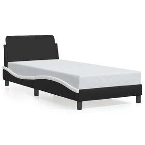 vidaXL S&auml;ngynrunko Dover musta ja valkoinen 90x190 keinonahka