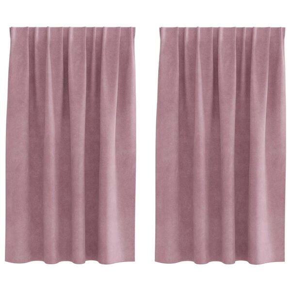 vidaXL Pimennysverhot 2 pcs Tumma vaaleanpunainen 140 x 140 cm Sametti
