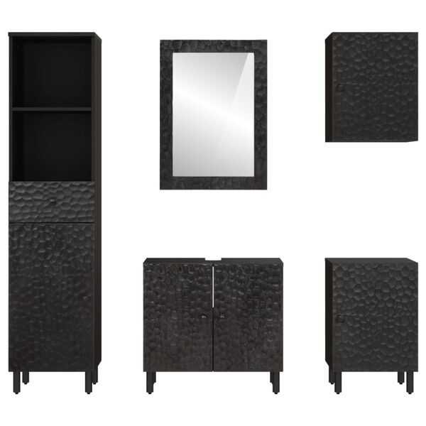 vidaXL 5-osainen Kylpyhuoneen kalustesarja t&auml;ysi mangopuu