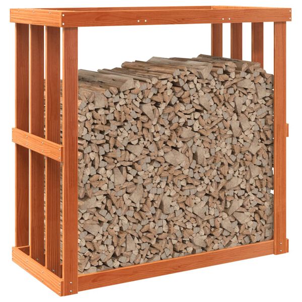 vidaXL Polttopuuteline ulos vahanruskea 109x52x106 cm t&auml;ysi m&auml;nty