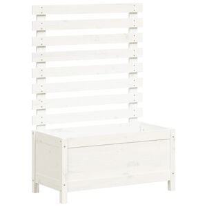 vidaXL Kukkalaatikko telineellä valkoinen 79x39,5x114 cm täysi mänty