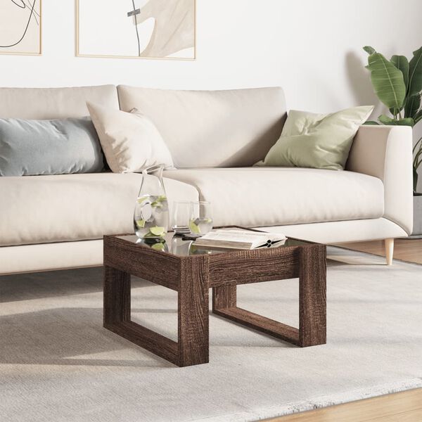 vidaXL sohvap&ouml;yt&auml; Infinity LED-valoilla ruskea tammi 50x53x30 cm