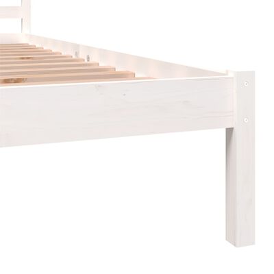 vidaXL Sängynrunko täysi mänty 75x190 cm valkoinen Small Single