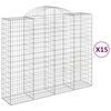 vidaXL Kaarevat kivikorit 15 kpl 200x50x160/180 cm galvanoitu rauta