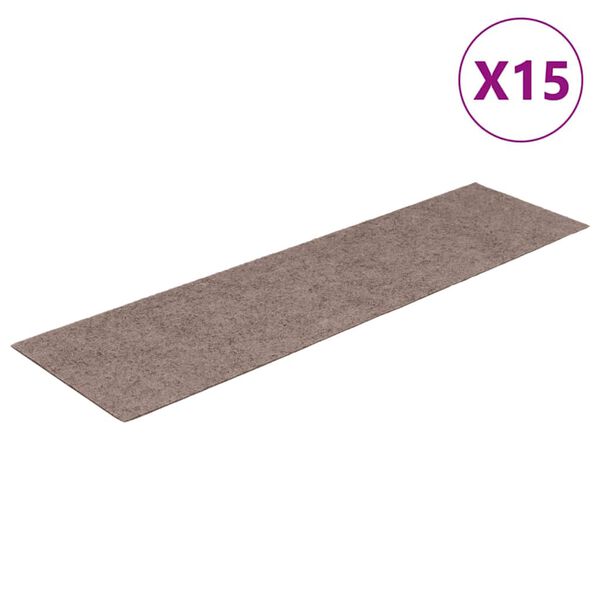 vidaXL Porrasmatot itseliimautuvat 15 kpl 76x20 cm vaaleanruskea suorakaiteen muotoinen