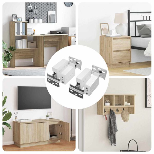 vidaXL Kaapin ripustuskiinnike 2 pcs Valkoinen 70 x 46 x 19 mm