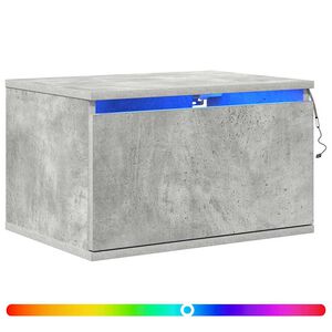 vidaXL Sein&auml;kiinnitett&auml;v&auml; y&ouml;p&ouml;yt&auml; LED-valoilla betoninharmaa