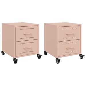 vidaXL Y&ouml;p&ouml;yd&auml;t 2 kpl pinkki 36x39x43,5 cm ter&auml;s