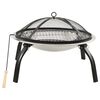 vidaXL 2-in-1 Tulimalja/grilli ja hiilihanko 56x56x49cm ruostum. ter&auml;s