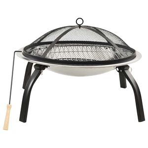 vidaXL 2-in-1 Tulimalja/grilli ja hiilihanko 56x56x49cm ruostum. ter&auml;s