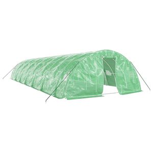 vidaXL Kasvihuone ter&auml;srungolla vihre&auml; 70 m&sup2; 14x5x2,3 m
