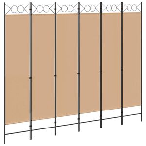 vidaXL 6-paneeli huonejakaja Beige 240 x 200 cm Kangas