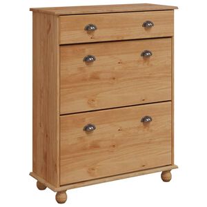 vidaXL Kenk&auml;kaappi ASKIM Ruskea 85 x 35 x 108 cm Massiivinen m&auml;nty