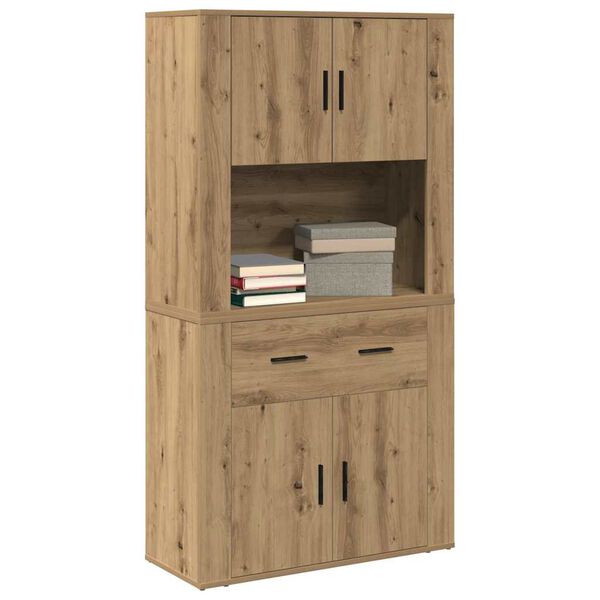 vidaXL Highboard artesaani tammi 80 x 33 x 150 cm Tekninen puu