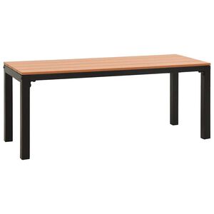 vidaXL Puutarhapenkki 110 cm ter&auml;s ja puukomposiitti ruskea ja musta