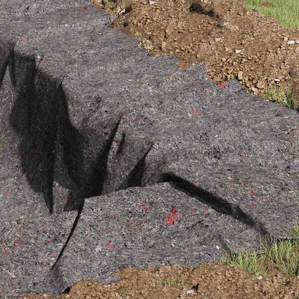 vidaXL Lammikkovuori Harmaa 1 x 50 m Polyesteri ja puuvilla