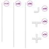 vidaXL PVC-putki 12 pcs Valkoinen 12,2 x 1,8 x 500 mm PP ja PE