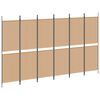 vidaXL 6-paneeli huonejakaja Beige 300 x 180 cm Kangas