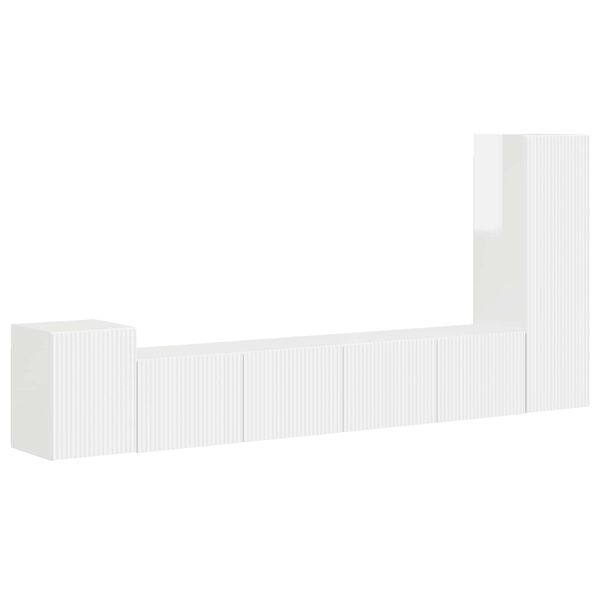 vidaXL TV-tasosetti 3 pcs Korkean kiillon valkoinen Tekninen puu