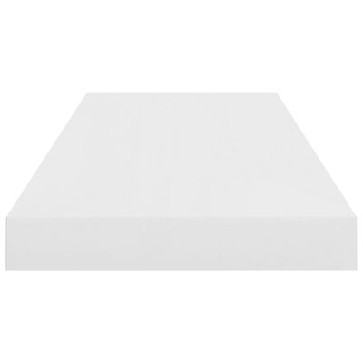 vidaXL Kelluva seinähylly korkeakiilto valkoinen 60x23,5x3,8 cm MDF