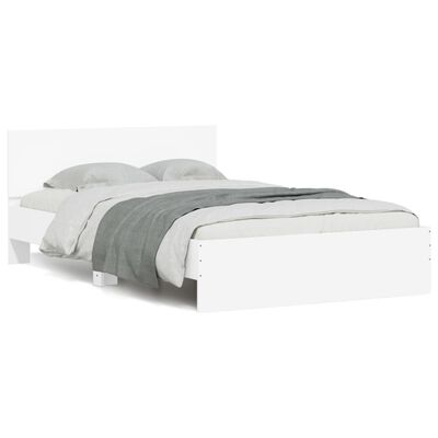 vidaXL Sängynrunko päädyllä valkoinen 120x190 cm