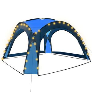 vidaXL Juhlateltta LED-valoilla ja 4 sivusein&auml;&auml; 3,6x3,6x2,3 m sininen