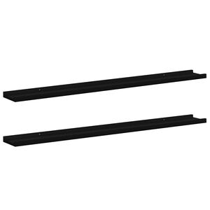 vidaXL Sein&auml;hyllyt 2 kpl musta 100x9x3 cm