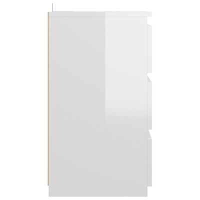 vidaXL Yöpöydät 2 kpl korkeakiilto valkoinen 40x35x62,5 cm lastulevy