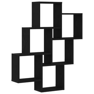 vidaXL Sein&auml;hylly hyllyll&auml; Musta tammi. 78 x 15 x 93 cm Tekninen puu