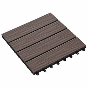 vidaXL Laudat 3D-suunnittelu 11 kpl Tumma ruskea 30 x 30 cm WPC