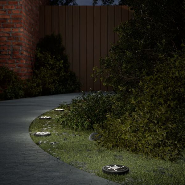 vidaXL Maavalo aurinkopaneeli / maapiikki 4 kpl l&auml;mmin valkoinen