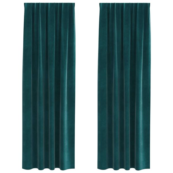 vidaXL Pimennysverhot 2 pcs Tummanvihre&auml; 140 x 260 cm Sametti