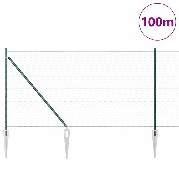 vidaXL Aitalatu Vihre&auml; 100 x 1,2 m (50 mm verkko) Ter&auml;st&auml; ja PVC:t&auml;