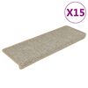 vidaXL Itsekiinnittyv&auml;t porrasmatot sisaltyyli 15 kpl 65x21x4cm vaaleanvihre&auml;