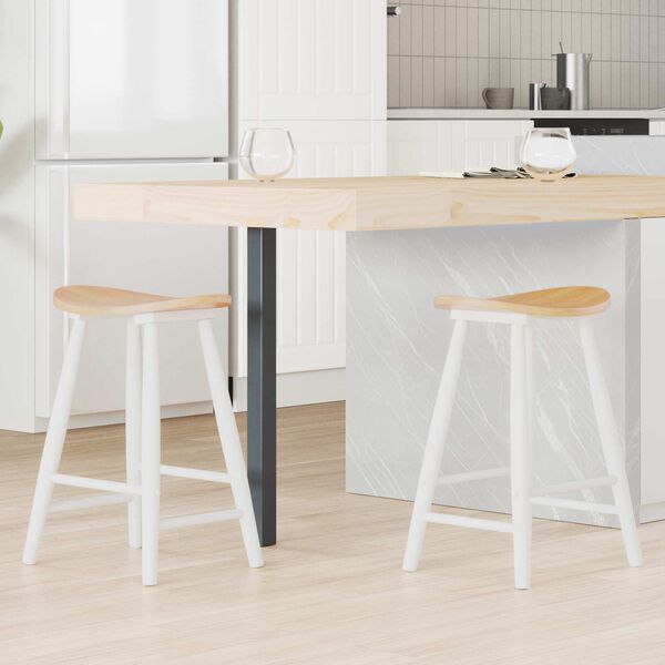 vidaXL Ruokatuolit 2 pcs Valkoinen 46 x 37 x 63 cm Kest&auml;v&auml; Kumipuinen