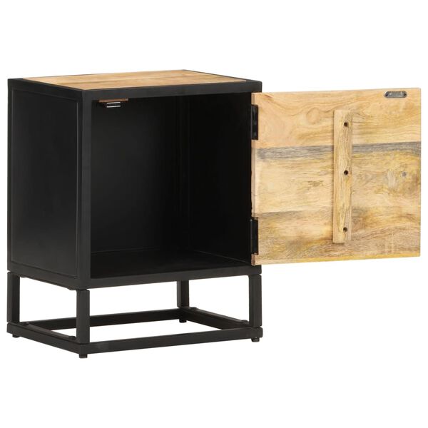 vidaXL Y&ouml;p&ouml;yt&auml; veistetyll&auml; ovella 40x30x50 cm karkea mangopuu