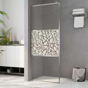 vidaXL Walk-in suihkun sein&auml;ke ESG-lasi kivikuvioinnilla 90x195 cm