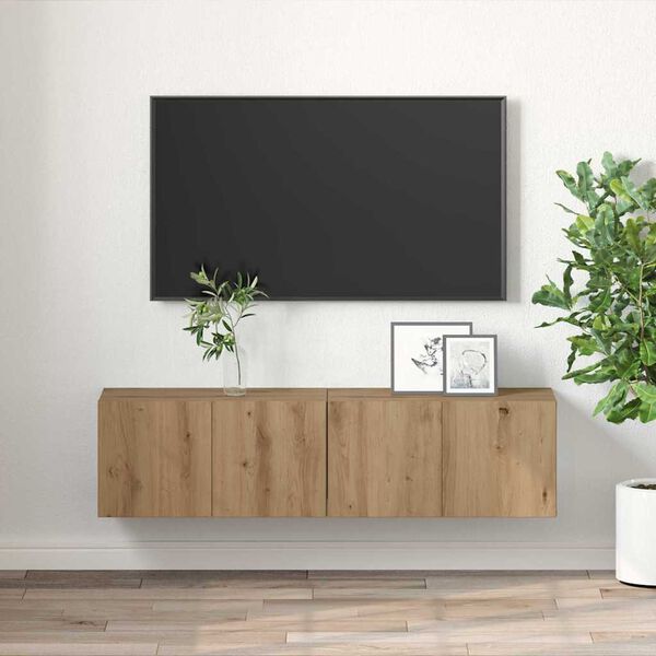 vidaXL TV-tasosetti 2 pcs Ruskea 60 x 30 x 30 cm Tekninen puu