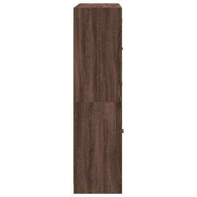 vidaXL Kirjahylly ovilla ruskea tammi 136x37x142 cm tekninen puu