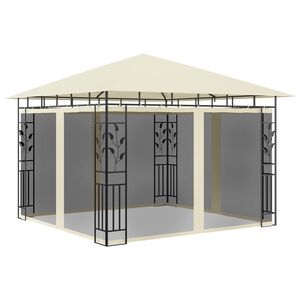 vidaXL Huvimaja hyttysverkolla 3x3x2,73 m kerma 180 g/m&sup2;