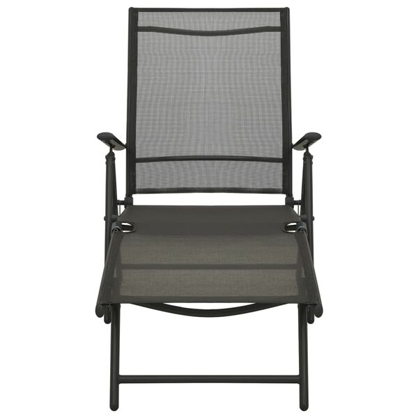 vidaXL 3-osainen Lepotuolisarja textilene ja alumiini musta