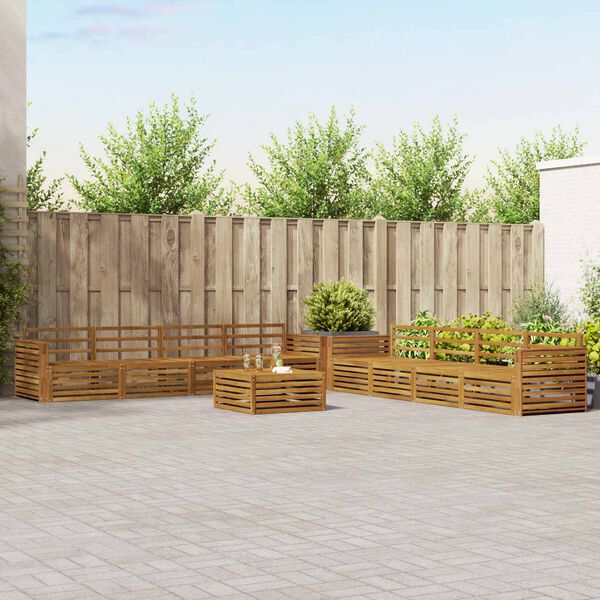 vidaXL Ulkosohvakokoelma 9 pcs Luonnollinen