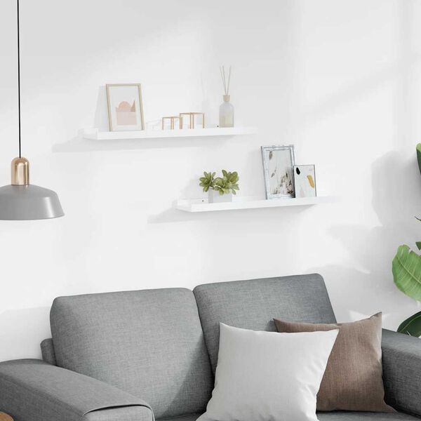 vidaXL Tauluhyllyt 2 kpl valkoinen 60x9x3 cm MDF