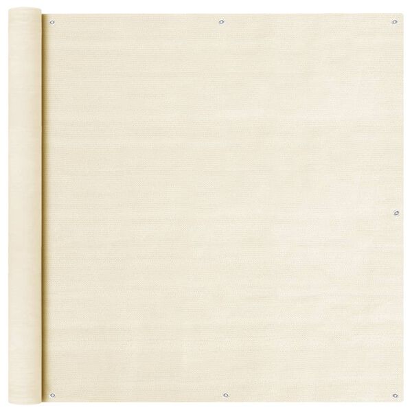 vidaXL Parvekkeen suoja kerma 120x400 cm HDPE