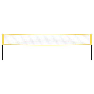vidaXL Sulkapalloverkko keltainen ja musta 600x155 cm PE-kangas
