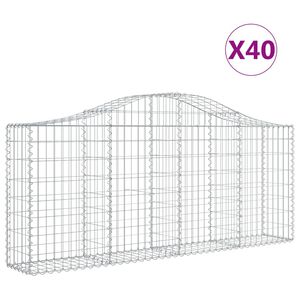 vidaXL Kaarevat kivikorit 40 kpl 200x30x80/100 cm galvanoitu rauta