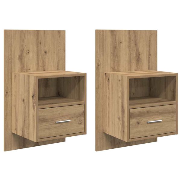 vidaXL Y&ouml;p&ouml;yt&auml;kaappi 2 pcs Artisan tammi 50 x 32.5 x 80cm Tekninen puu