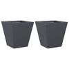 vidaXL Puutarhakukkalaatikot 2 kpl antrasiitti 30x30x30 cm teräs
